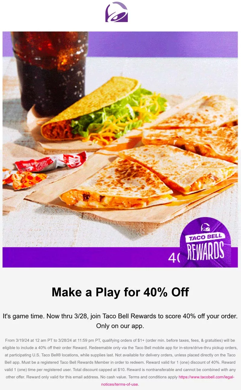 40 Taco Bell Coupons, Promo Codes + 15 Cash Back Coupons, Deals